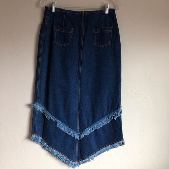 Vintage 90’s Juke Box Western Denim Maxi Skirt - Picture 7 of 9
